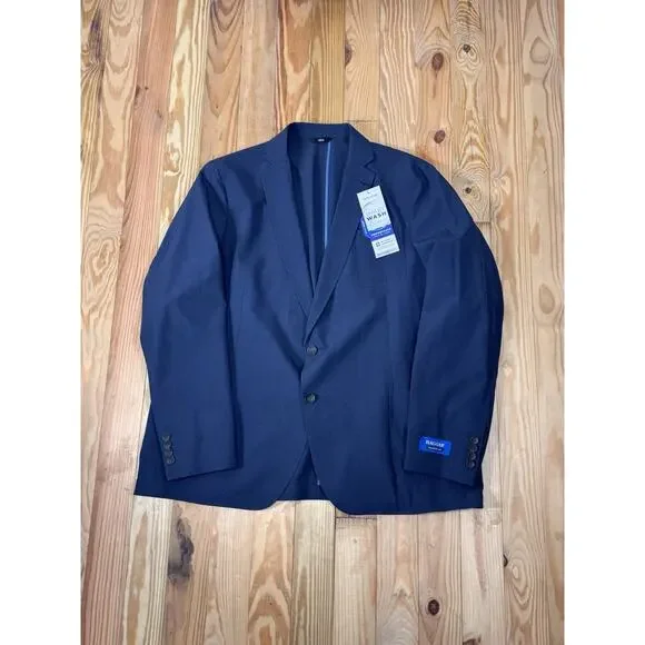 Haggar Men's Blazer Blue X-Large(48/50) Stretch Cotton Smart Wash Sports Coat